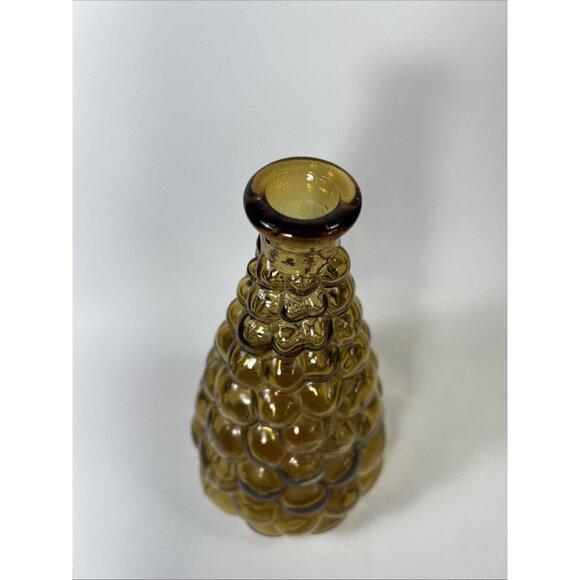 VTG 60s MCM Amber Honey Comb Bubble Glass Genie Bottle Vase. 3/25/24.C. - Picture 3 of 5